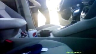 Bear in thigh high nylons jerking off in the car at the park 5