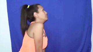 A filthy Brazilian chick pukes her guts out during a sloppy blowjob
