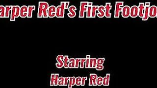 Fucked Feet - Harper Red's First Footjob!