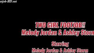 Two Girl Footjob! Melody Jordan _ Ashley Storm! - Fucked Feet - FootJob